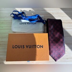 Louis Vuitton Silk Damier Print Tie